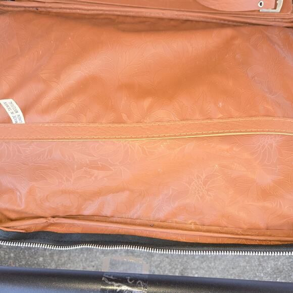 Vintage K-Mart Luggage Travel Bag Suitcase 17" x 11" x 4" Front Pocket Floral - Picture 7 of 11